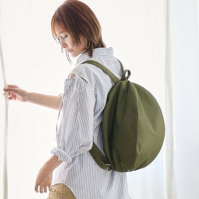 ころんとリュックL(軽量ナイロン カーキ) | もりのがっこう公式