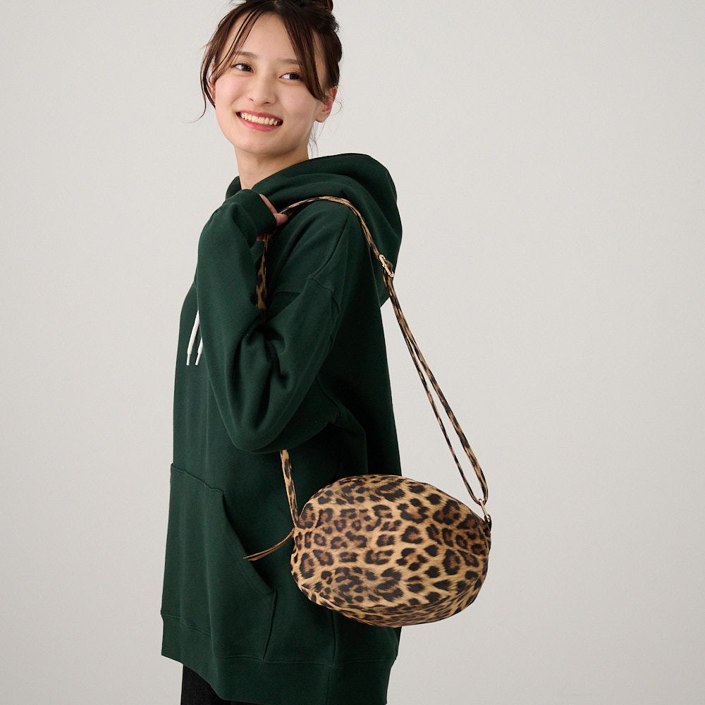 ころんとポーチMサイズ 細紐 (豹柄)