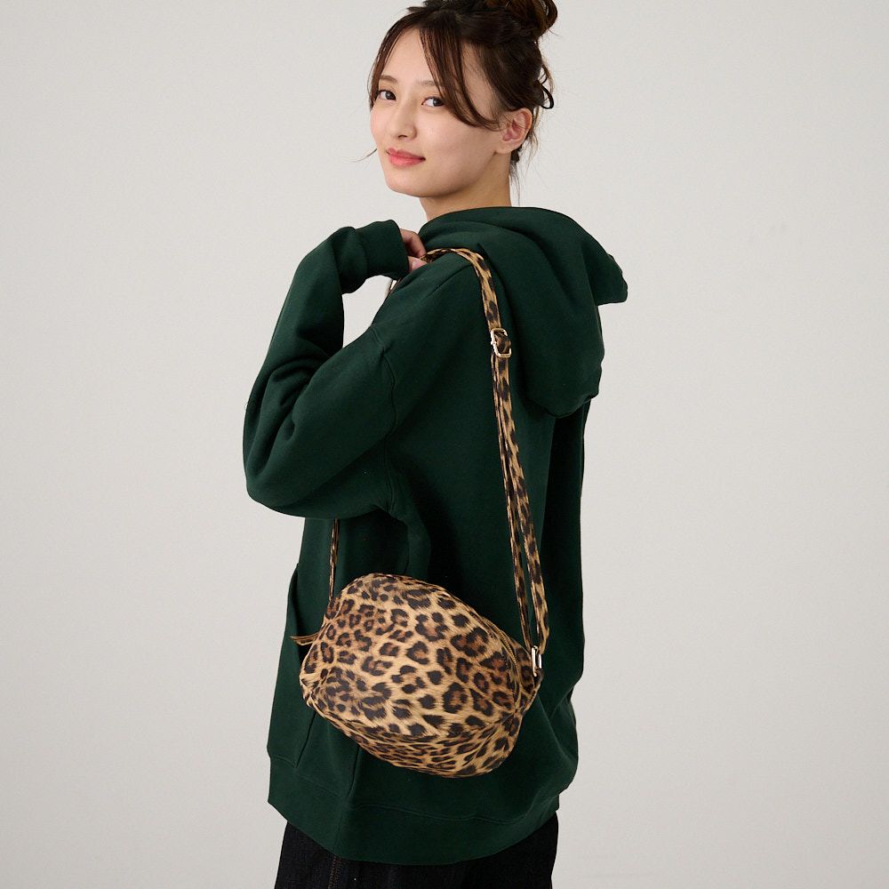 ころんとポーチMサイズ 細紐 (豹柄)