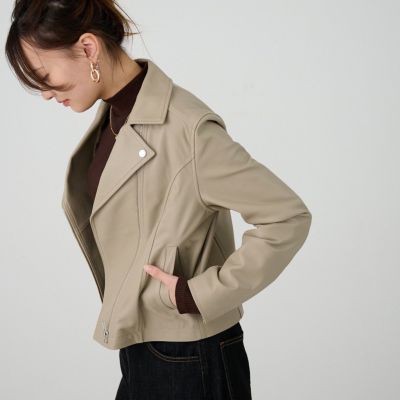 未使用級✨もりのがっこう　ラムレザー ノーカラージャケットブルゾン　ブラック　L 000000000461-01-l.jpg?t=