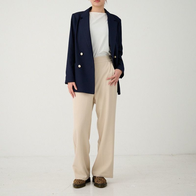 【ジャケット単品】ストレッチワイドパンツベージュもりのがっこう