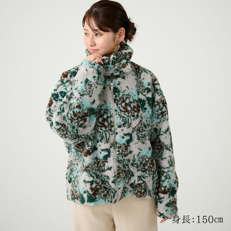 ハイネック ジップボアジャケット（花柄） | もりのがっこう公式