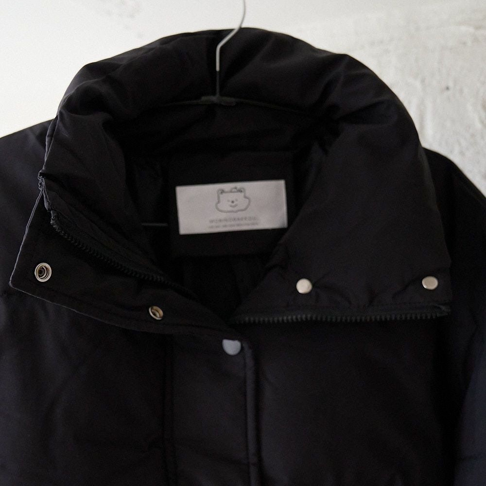 スタンドカラー中綿アウター（ブラック）